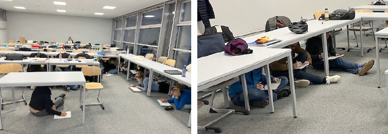 Figura 4 Fotografías de investigación, experiencia en clase sobre otras posturas de aprendizaje
